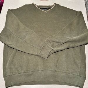 Men's Large‎ Greg Norman long sleeve Sweater. Olive green. Pre-owned E -10